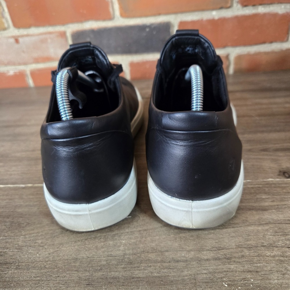 ECCO Shoes Soft 7 Men's Size 11-11.5 U.S (45) city Black Leather Low Top Lace Up - Picture 5 of 8